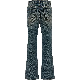 Blue Cotton Bootcut Jeans