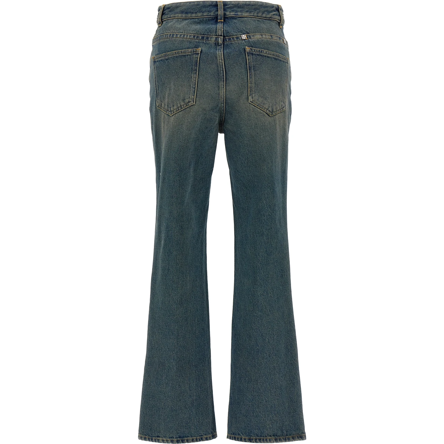 Blue Cotton Bootcut Jeans
