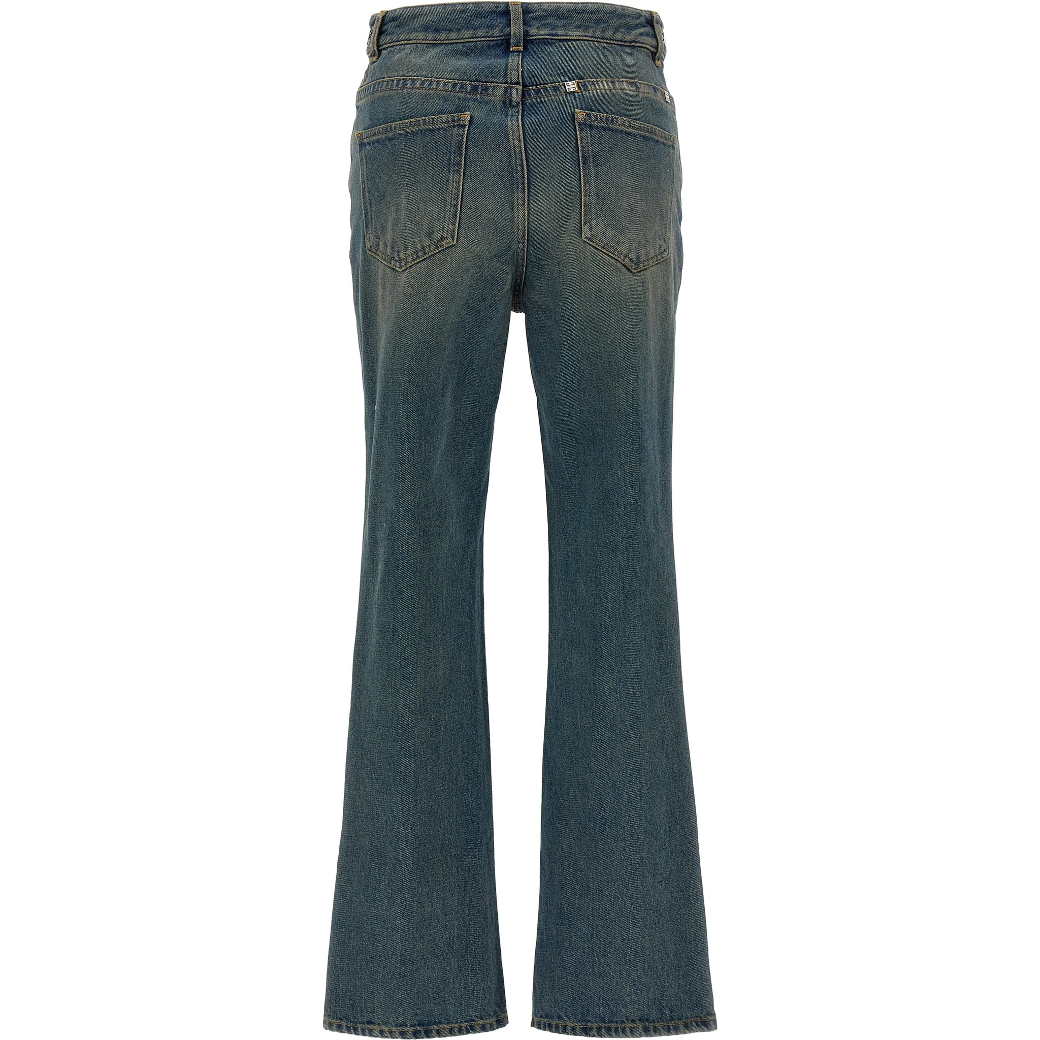 Blue Cotton Bootcut Jeans