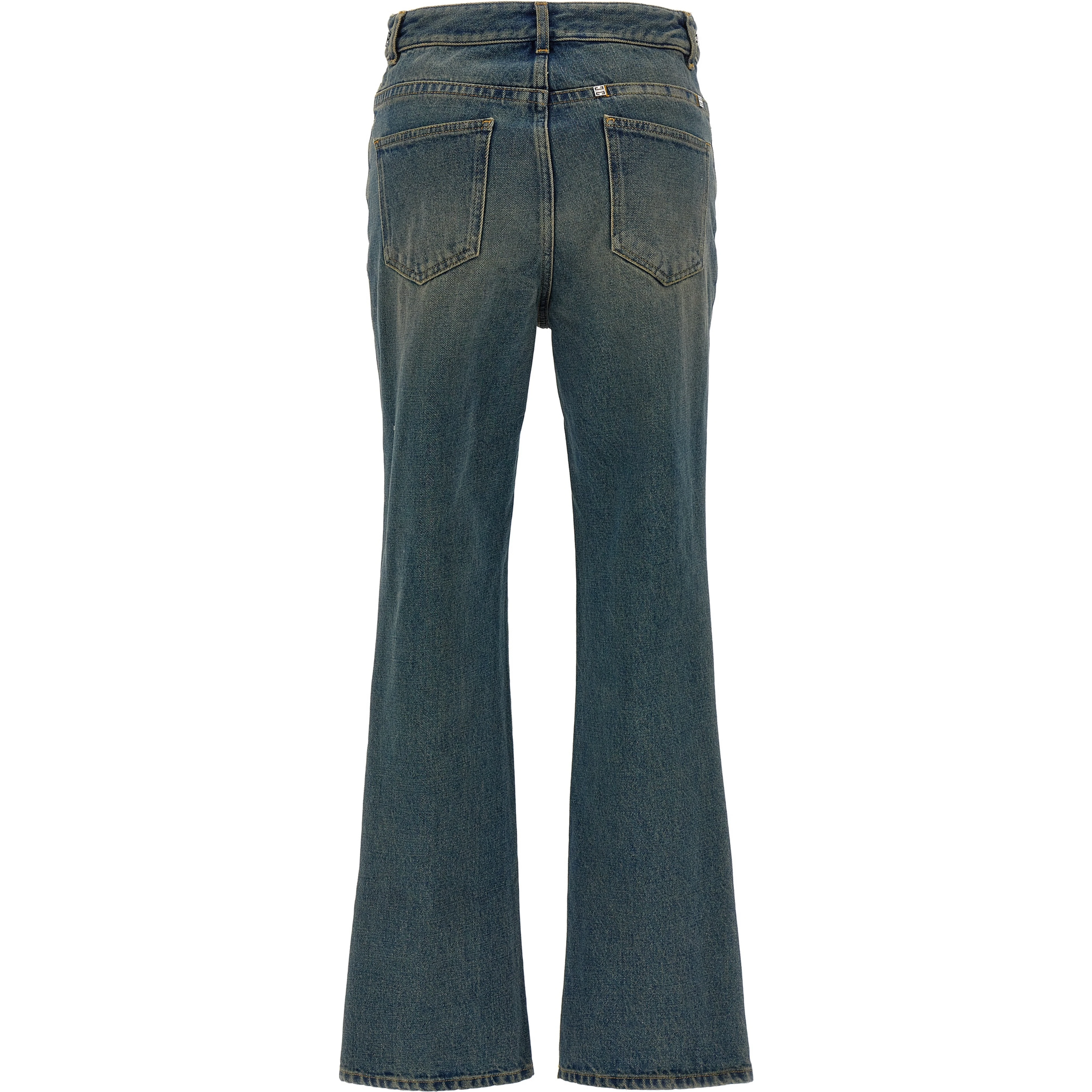 Blue Cotton Bootcut Jeans