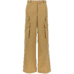 Beige Cotton Cargo Pants