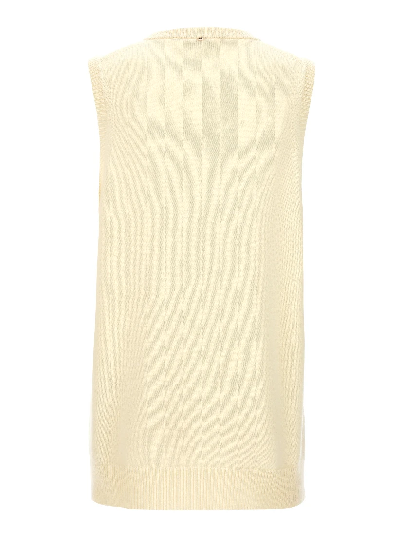 Bicolor Wool Sleeveless Jacket