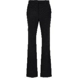 Black Cotton Casual Pants