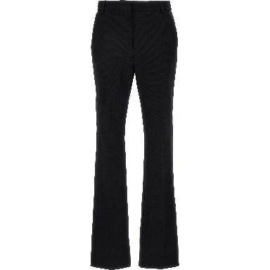 Black Cotton Casual Pants