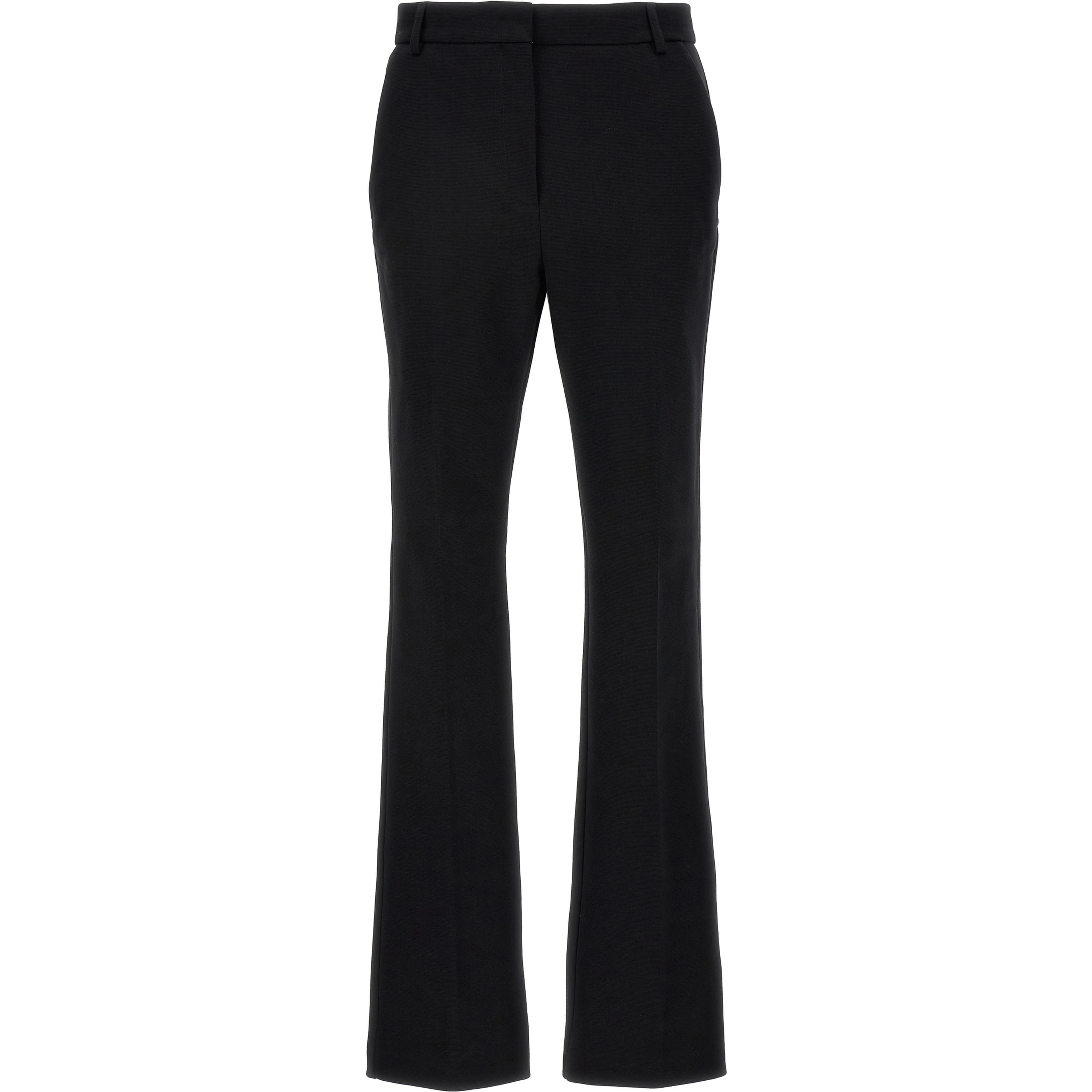 Black Cotton Casual Pants