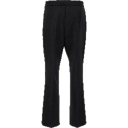 Black Virgin Wool Cropped Pants