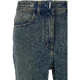 Blue Cotton Bootcut Jeans