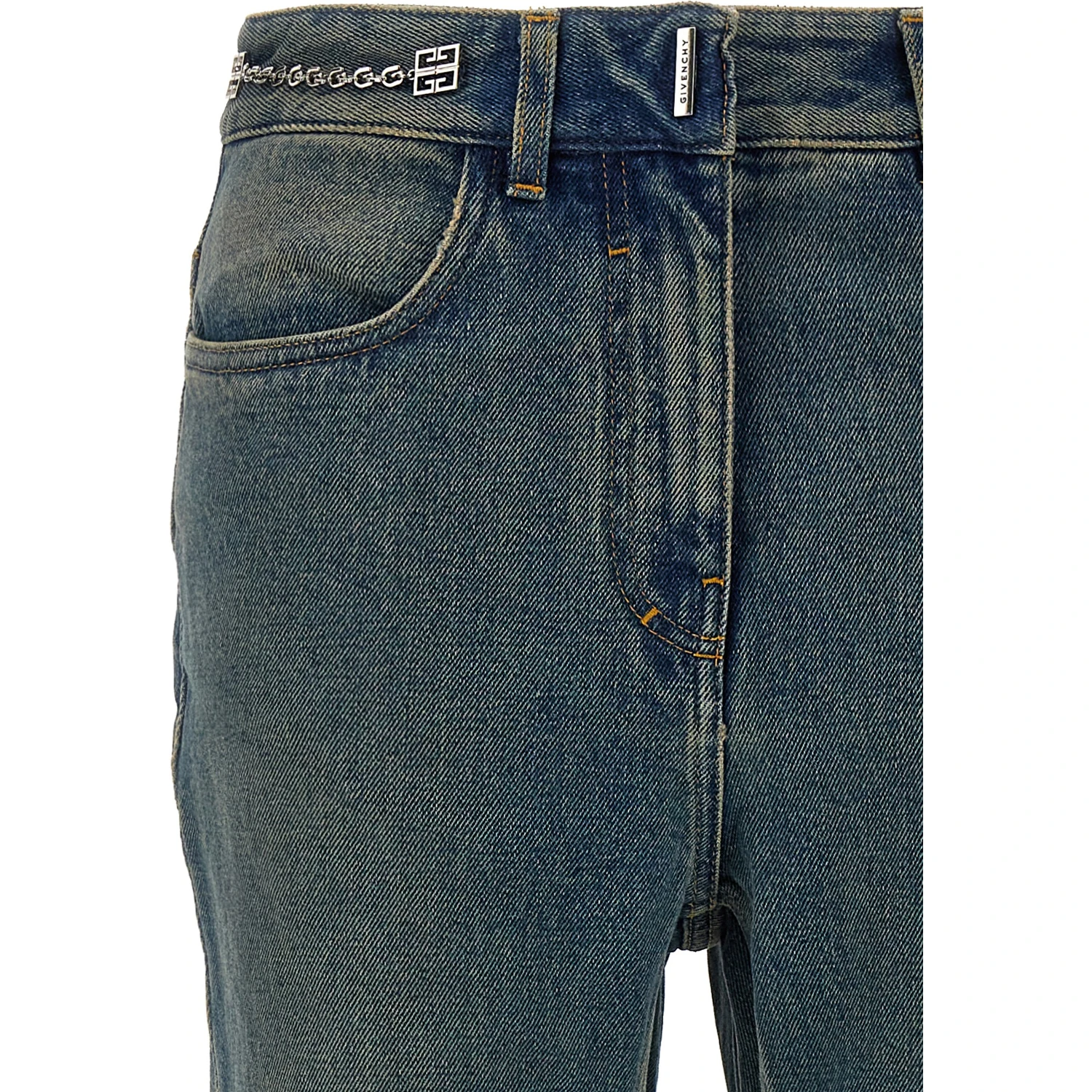 Blue Cotton Bootcut Jeans