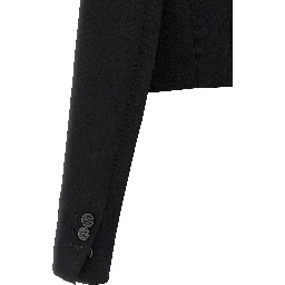 Black Polyester Full-Length Jacket