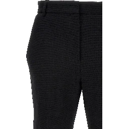 Black Cotton Casual Pants