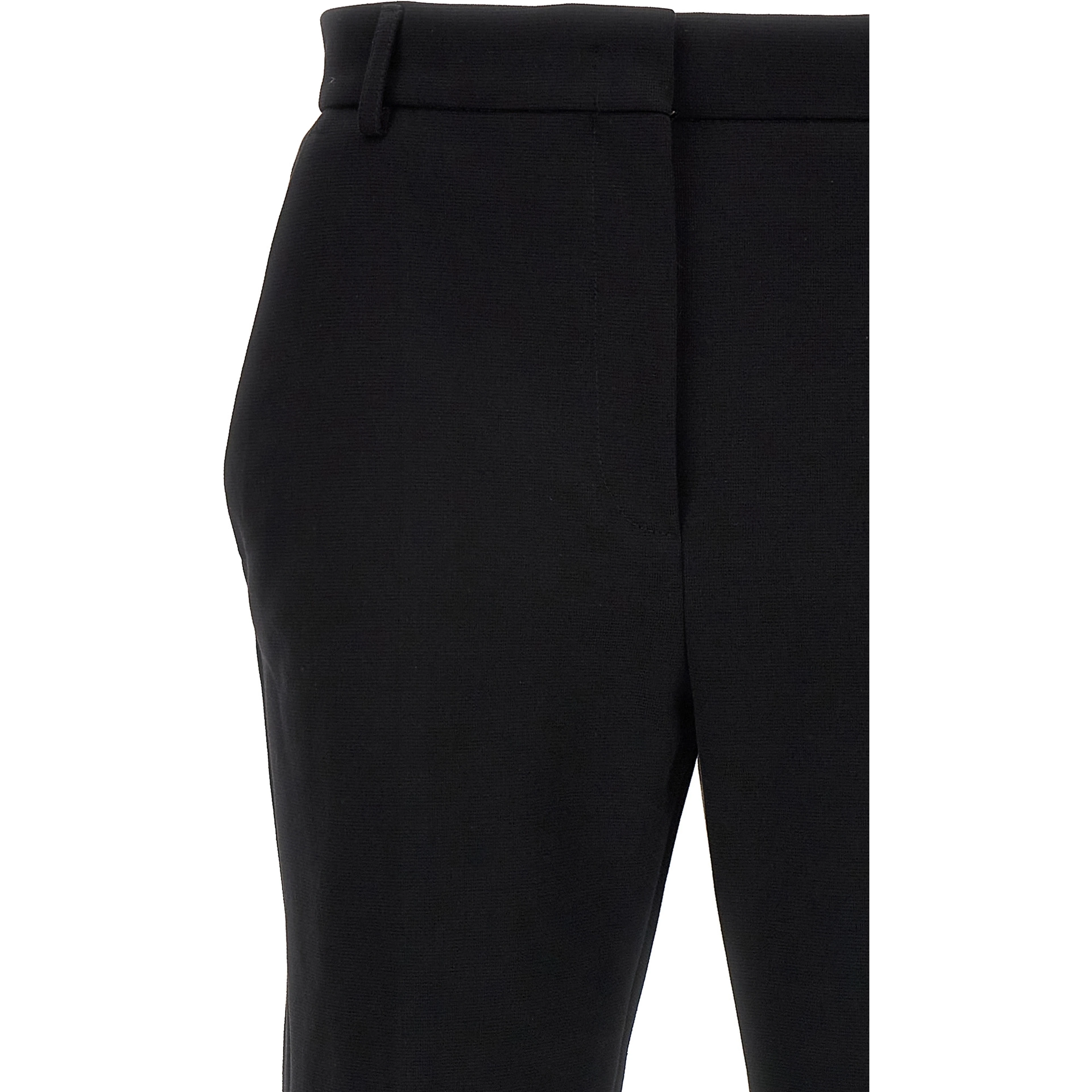 Black Cotton Casual Pants