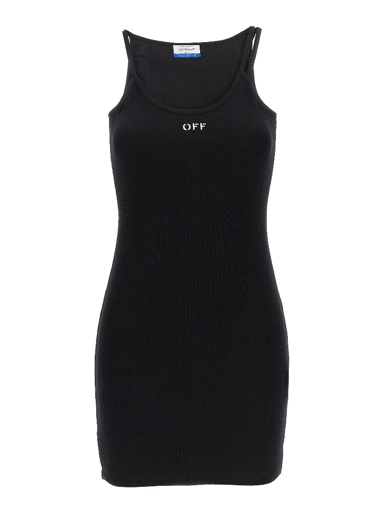 Black Cotton Short Dress