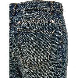 Blue Cotton Bootcut Jeans