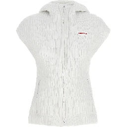White Polyamide Sleeveless Jacket