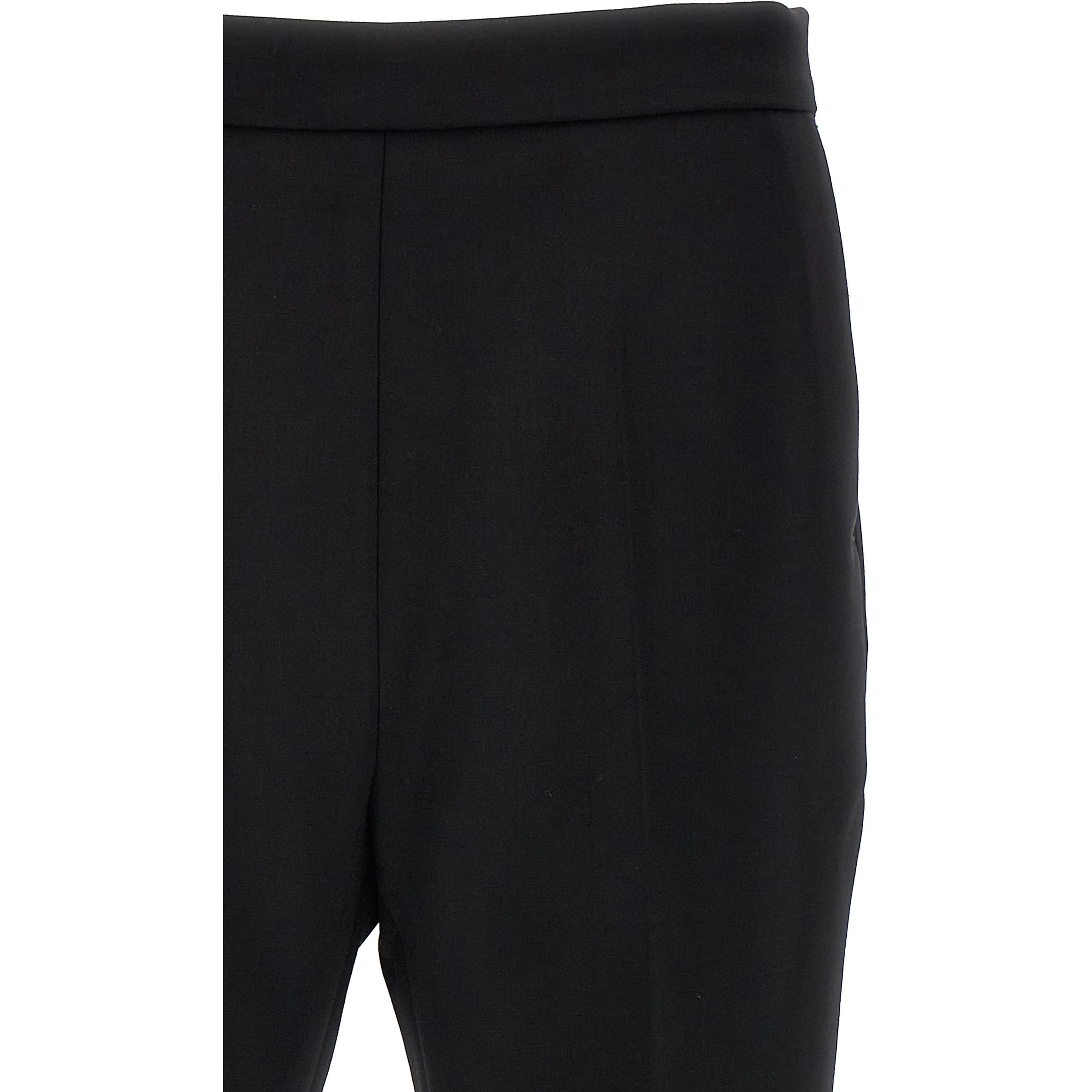 Black Virgin Wool Cropped Pants