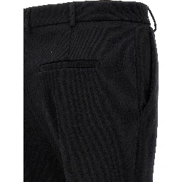 Black Cotton Casual Pants