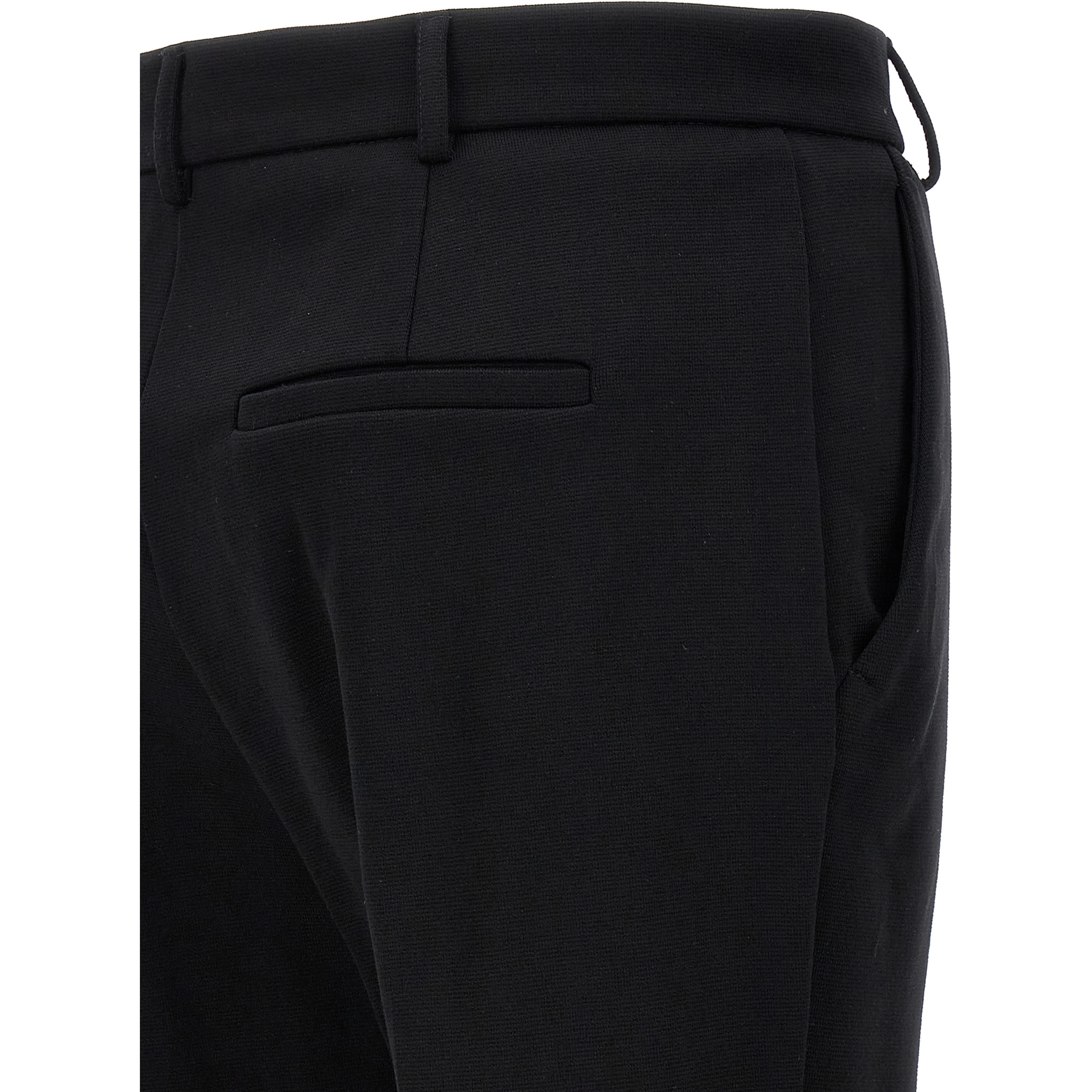 Black Cotton Casual Pants