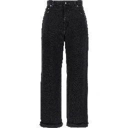 Black Cotton Relaxed Fit Jeans