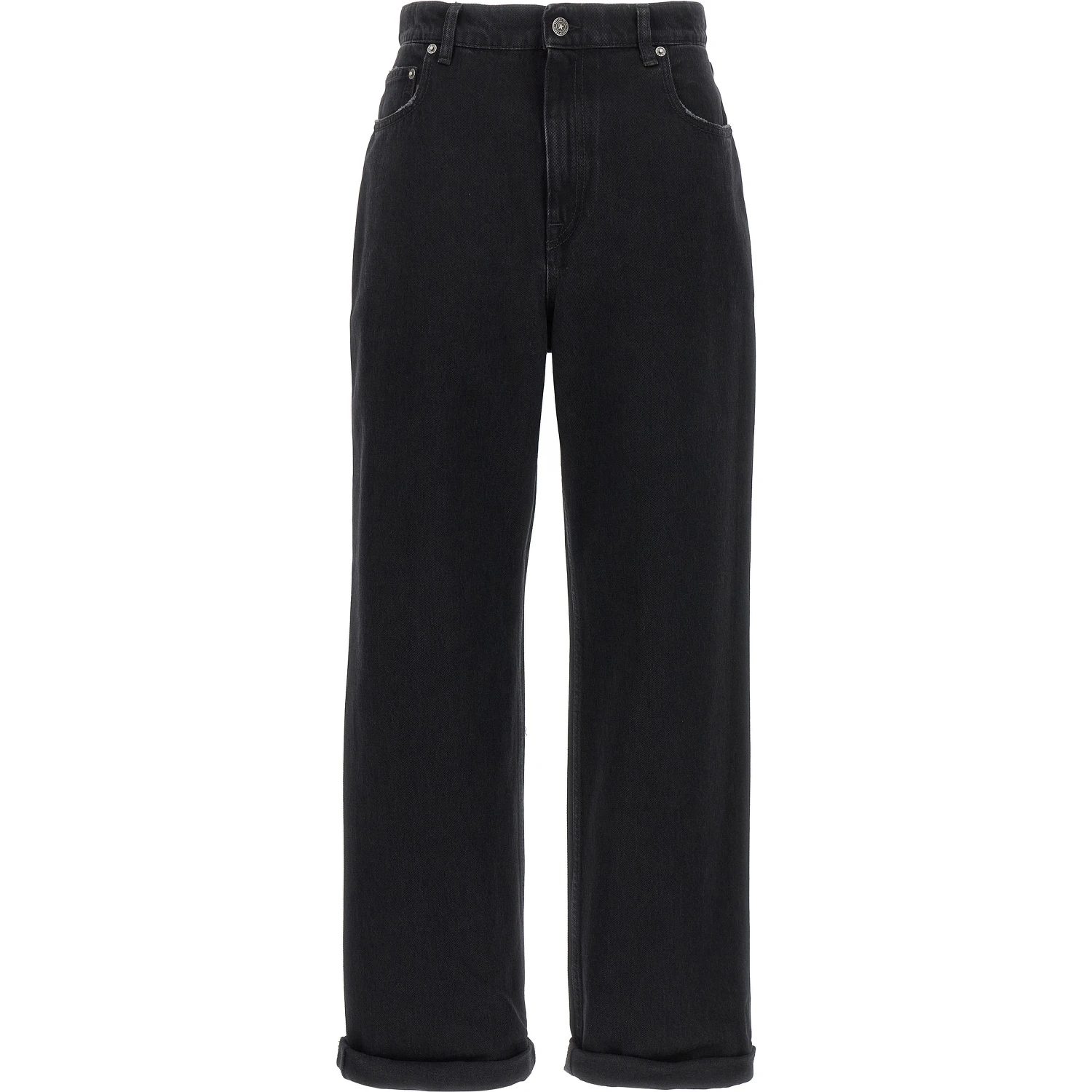 Black Cotton Relaxed Fit Jeans
