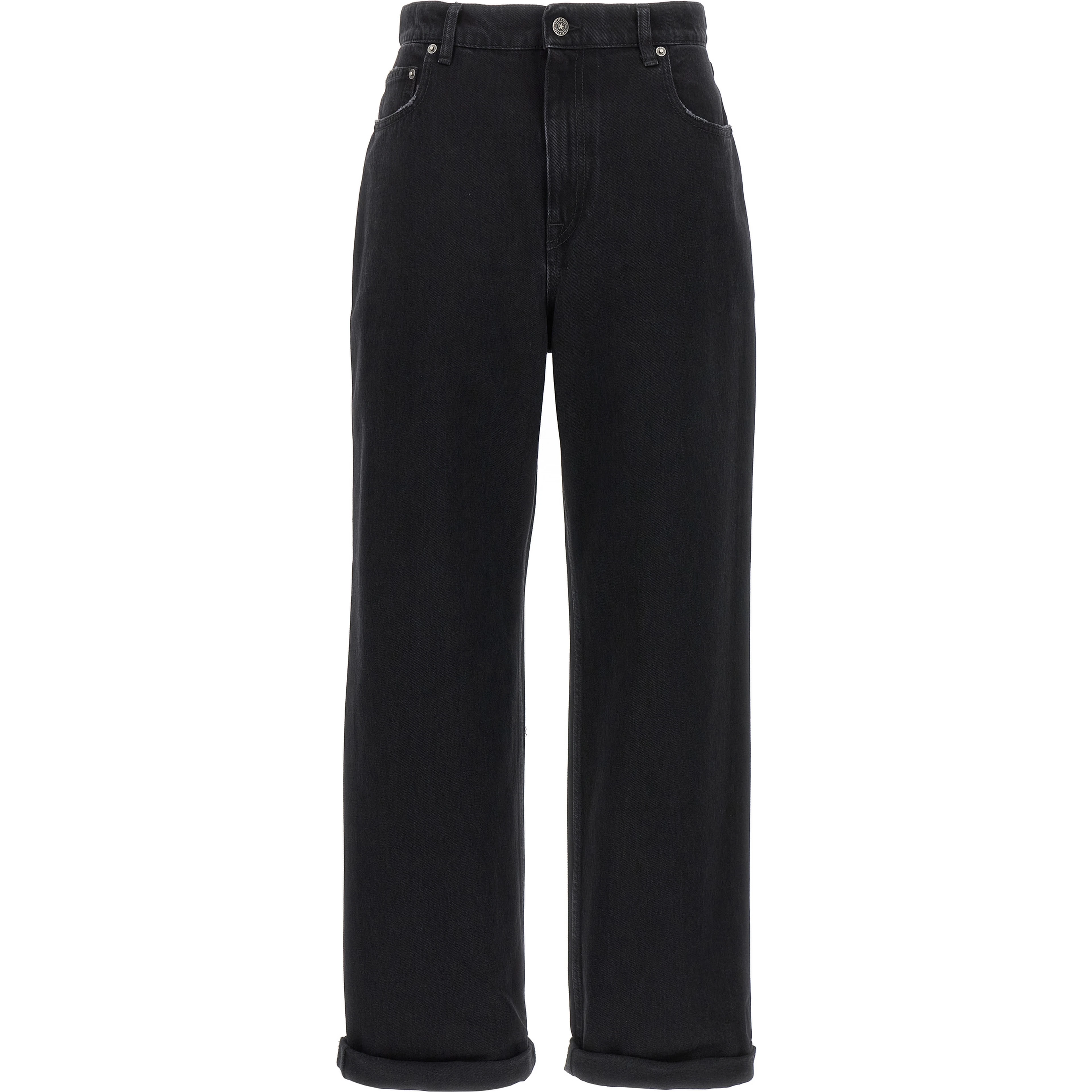 Black Cotton Relaxed Fit Jeans