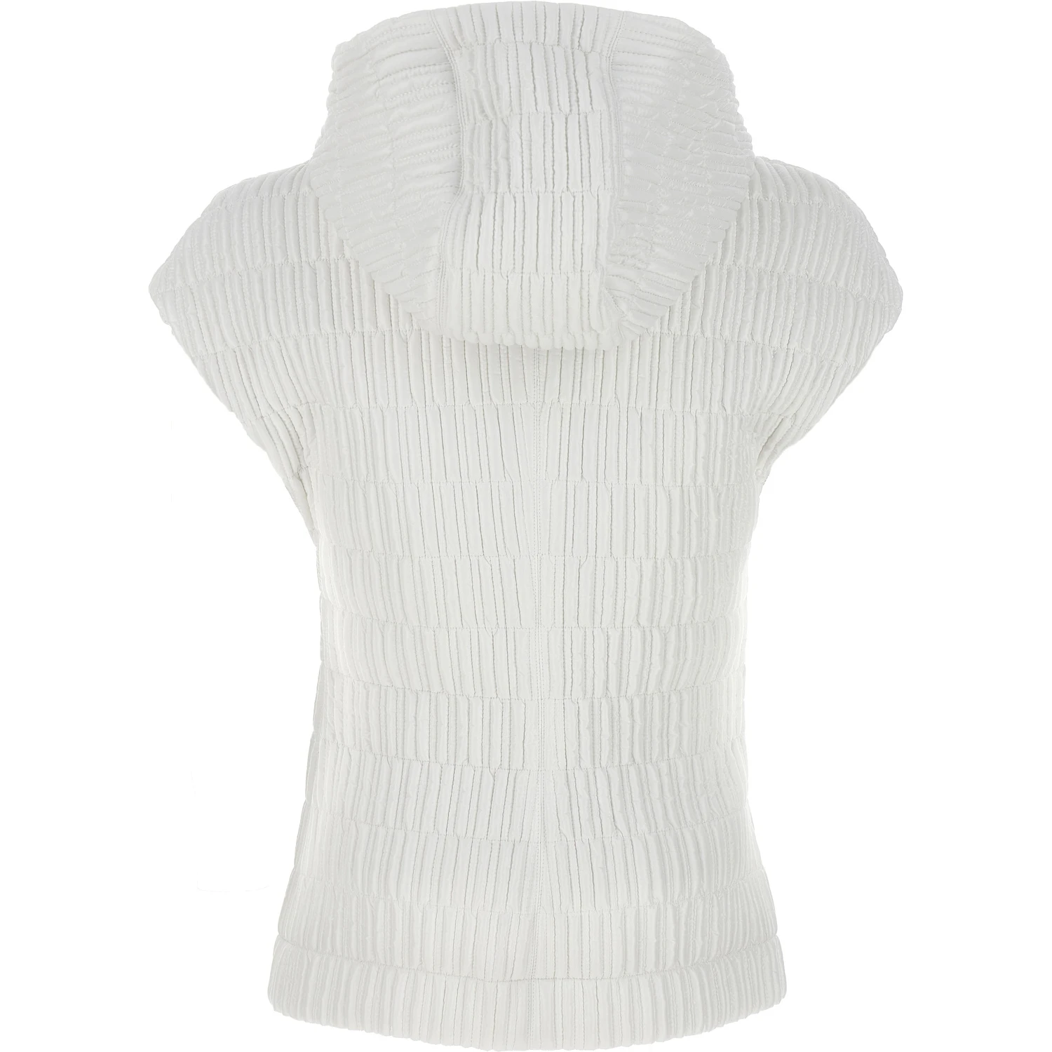 White Polyamide Sleeveless Jacket