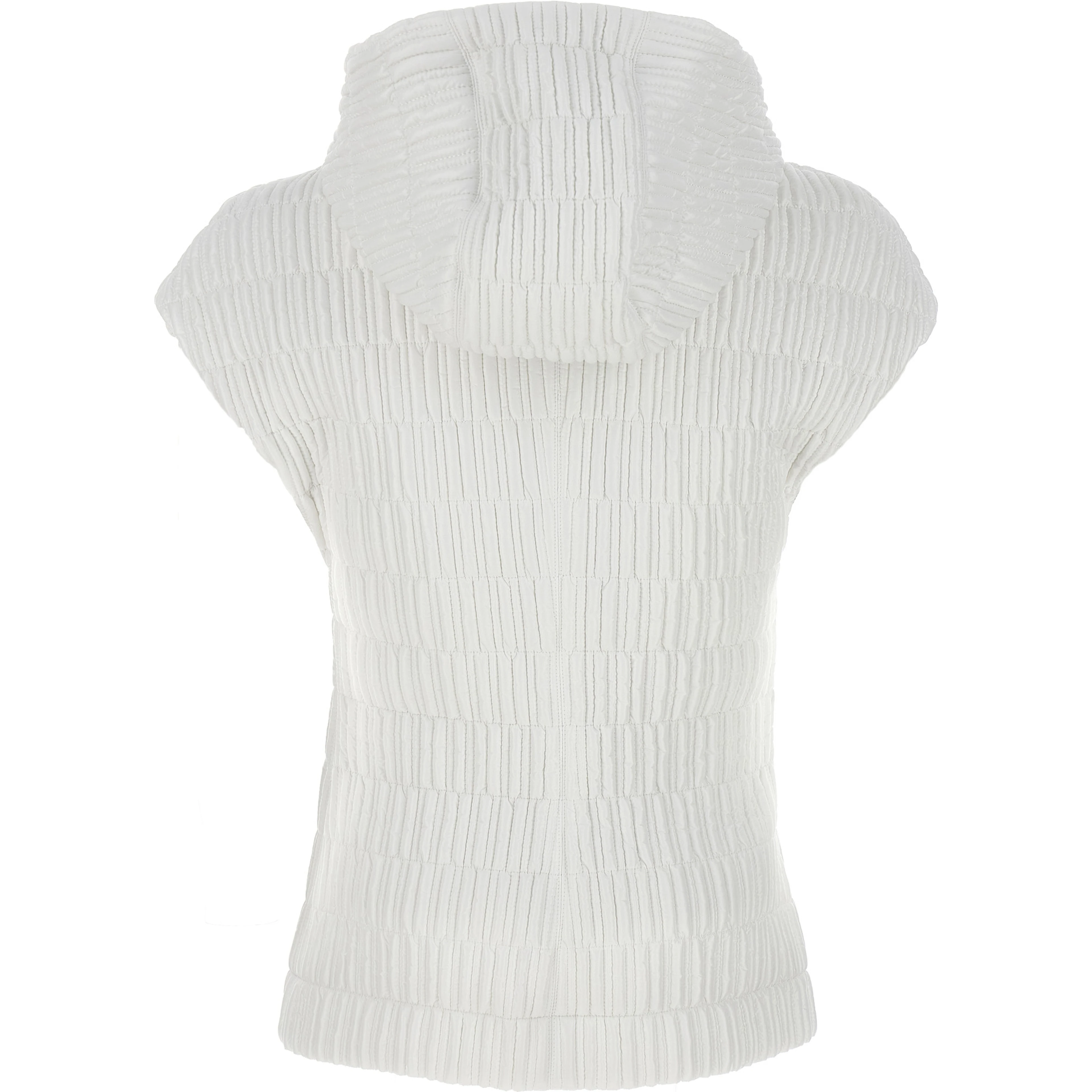 White Polyamide Sleeveless Jacket