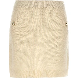 White Wool Long Skirt