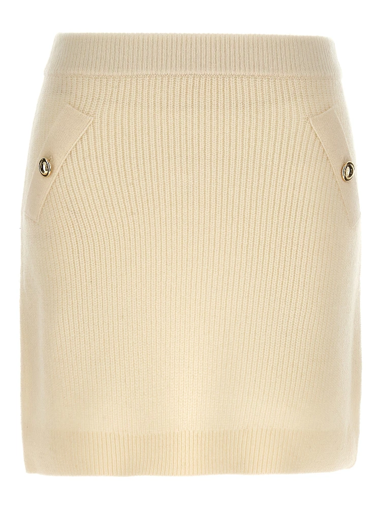 White Wool Long Skirt