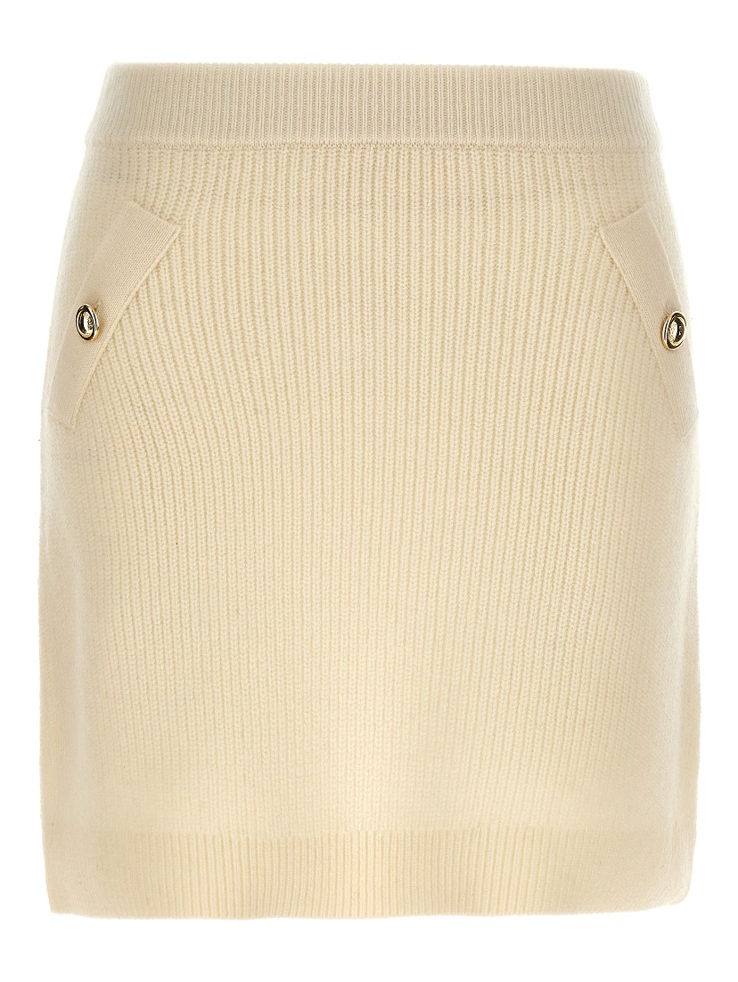 White Wool Long Skirt