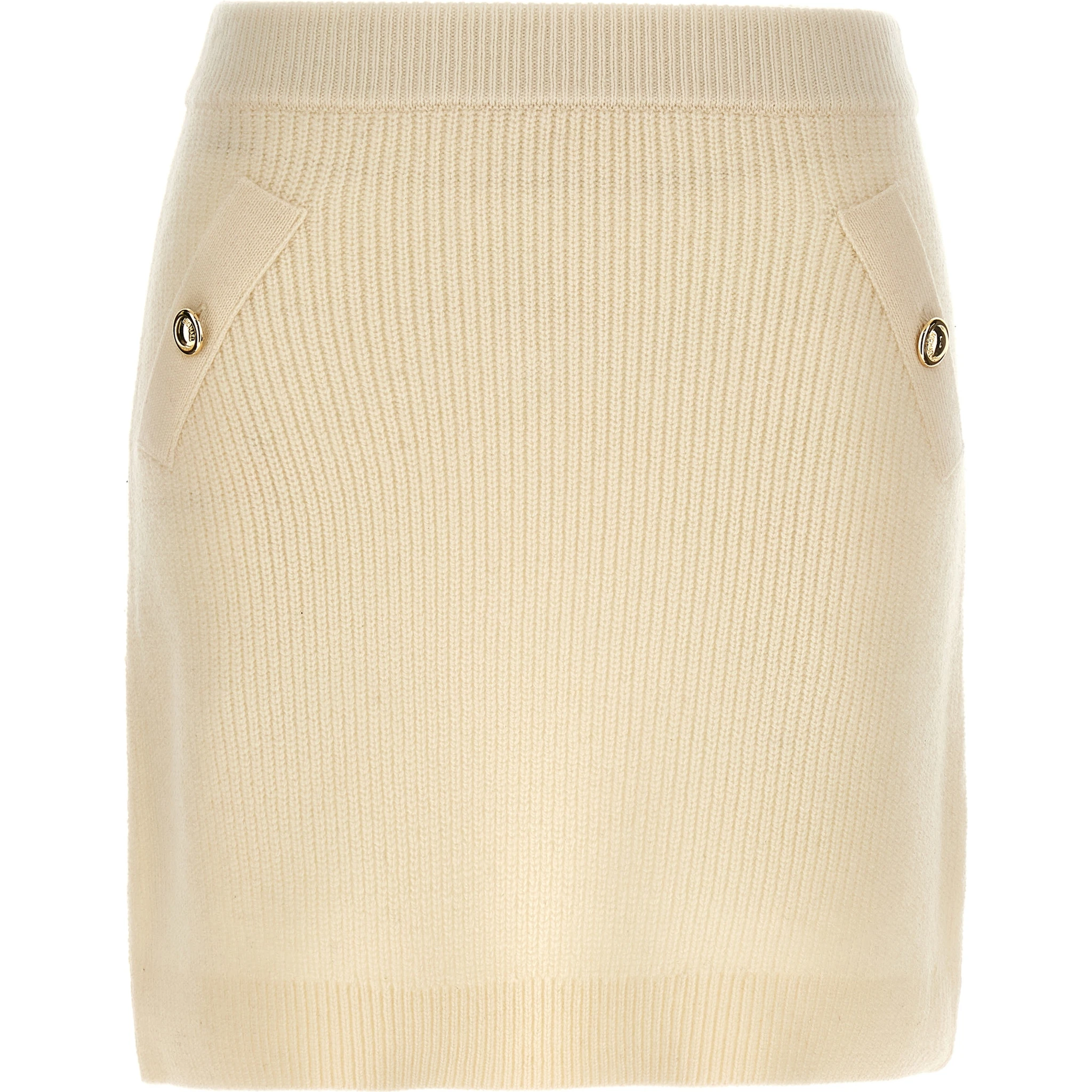 White Wool Long Skirt