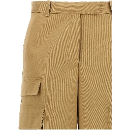 Beige Cotton Cargo Pants