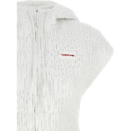 White Polyamide Sleeveless Jacket