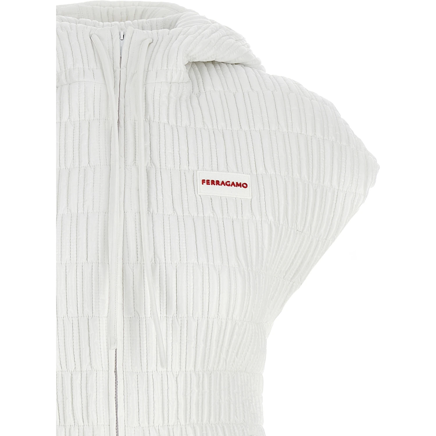 White Polyamide Sleeveless Jacket