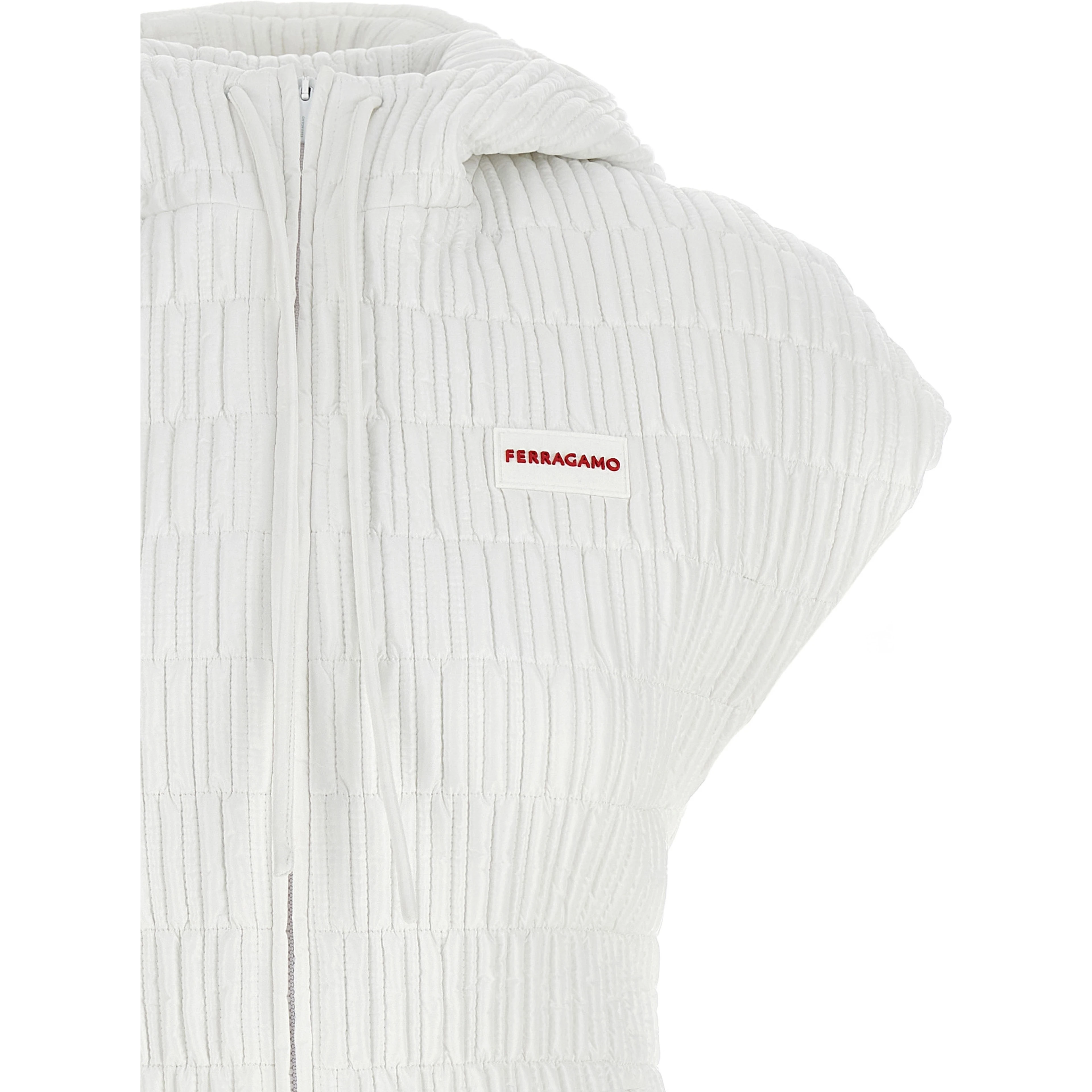 White Polyamide Sleeveless Jacket