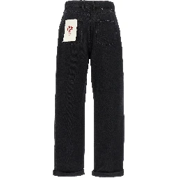 Black Cotton Relaxed Fit Jeans