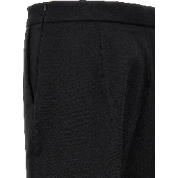 Black Virgin Wool Cropped Pants