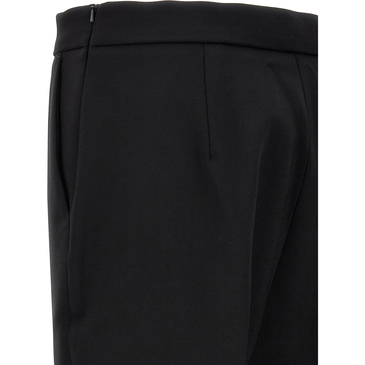 Black Virgin Wool Cropped Pants