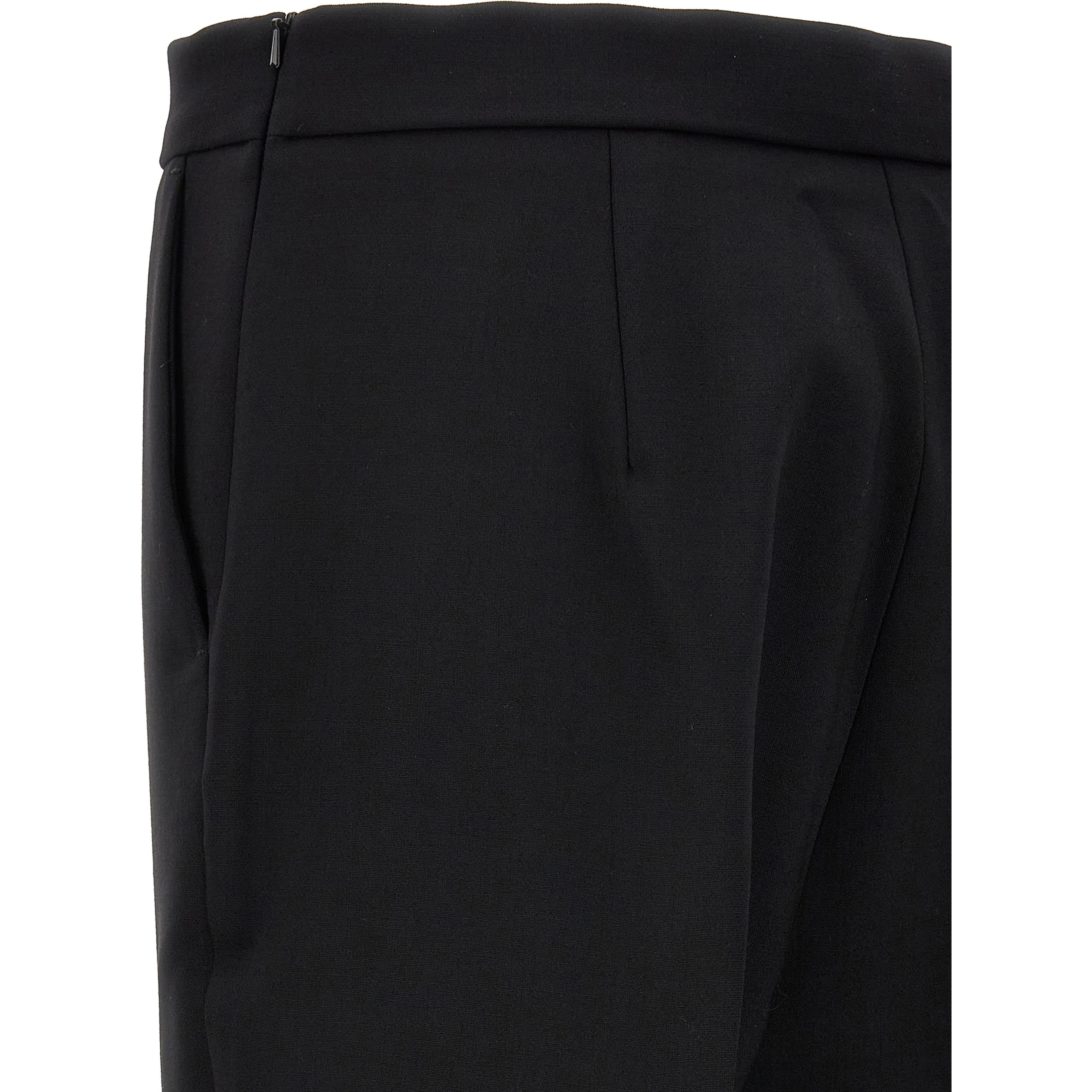 Black Virgin Wool Cropped Pants