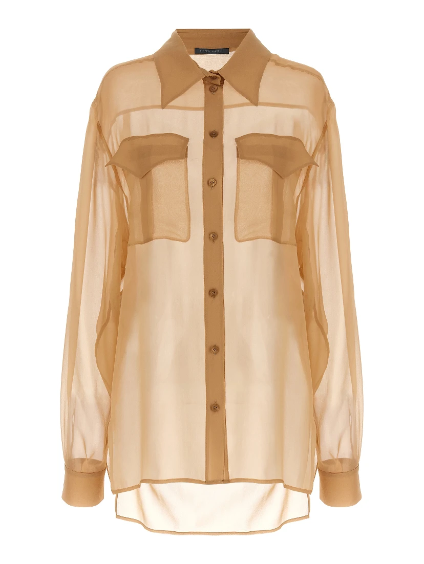 Beige Silk Blouse