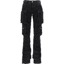 Black Cotton Cargo Pants