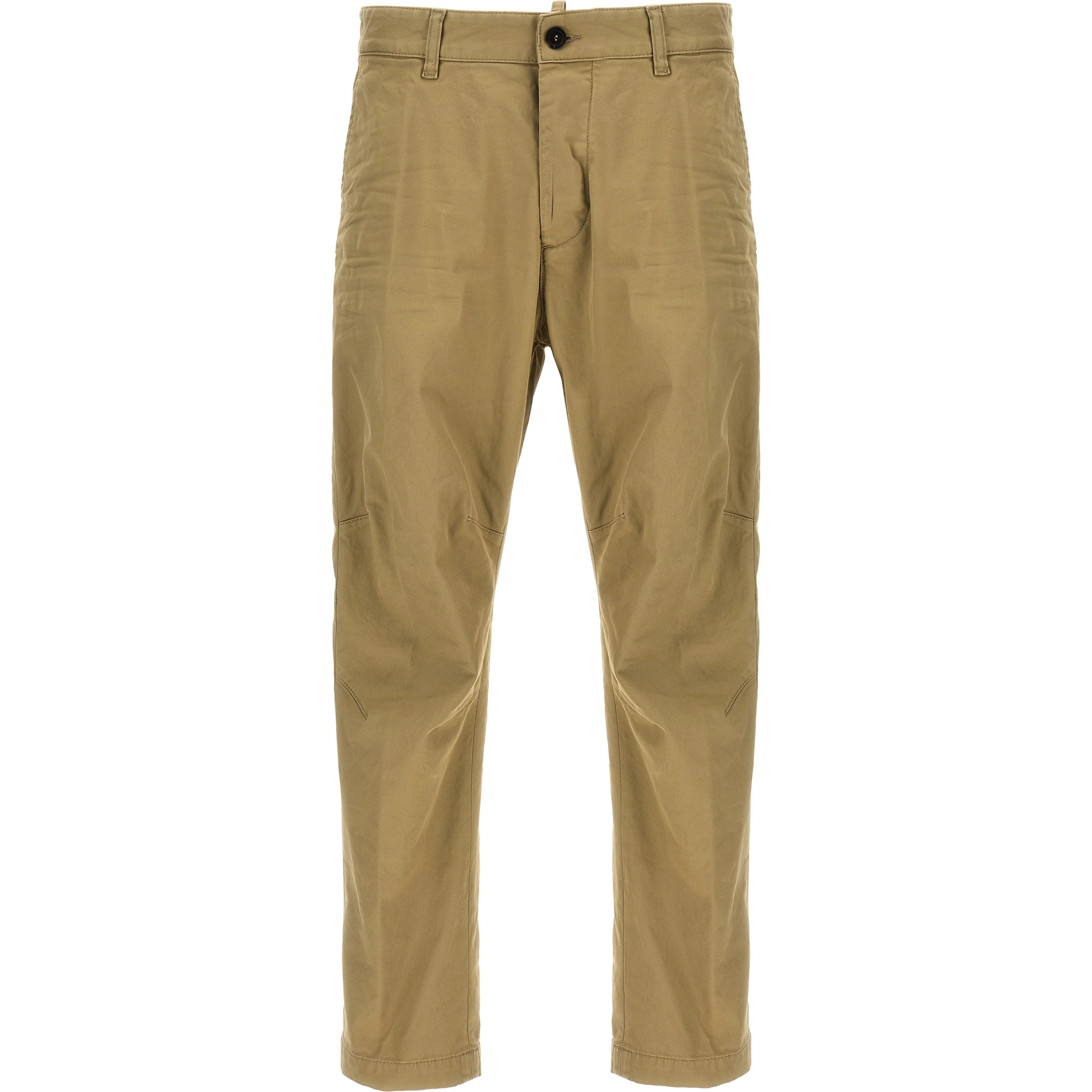 Beige Cotton Chino Pants