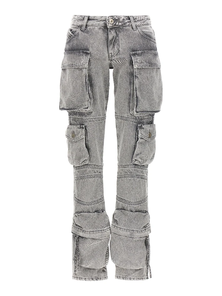 Gray Cotton Cargo Pants