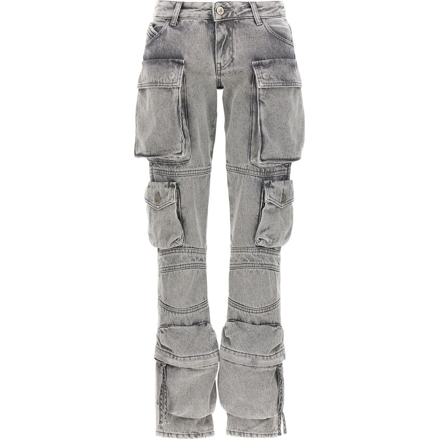 Gray Cotton Cargo Pants