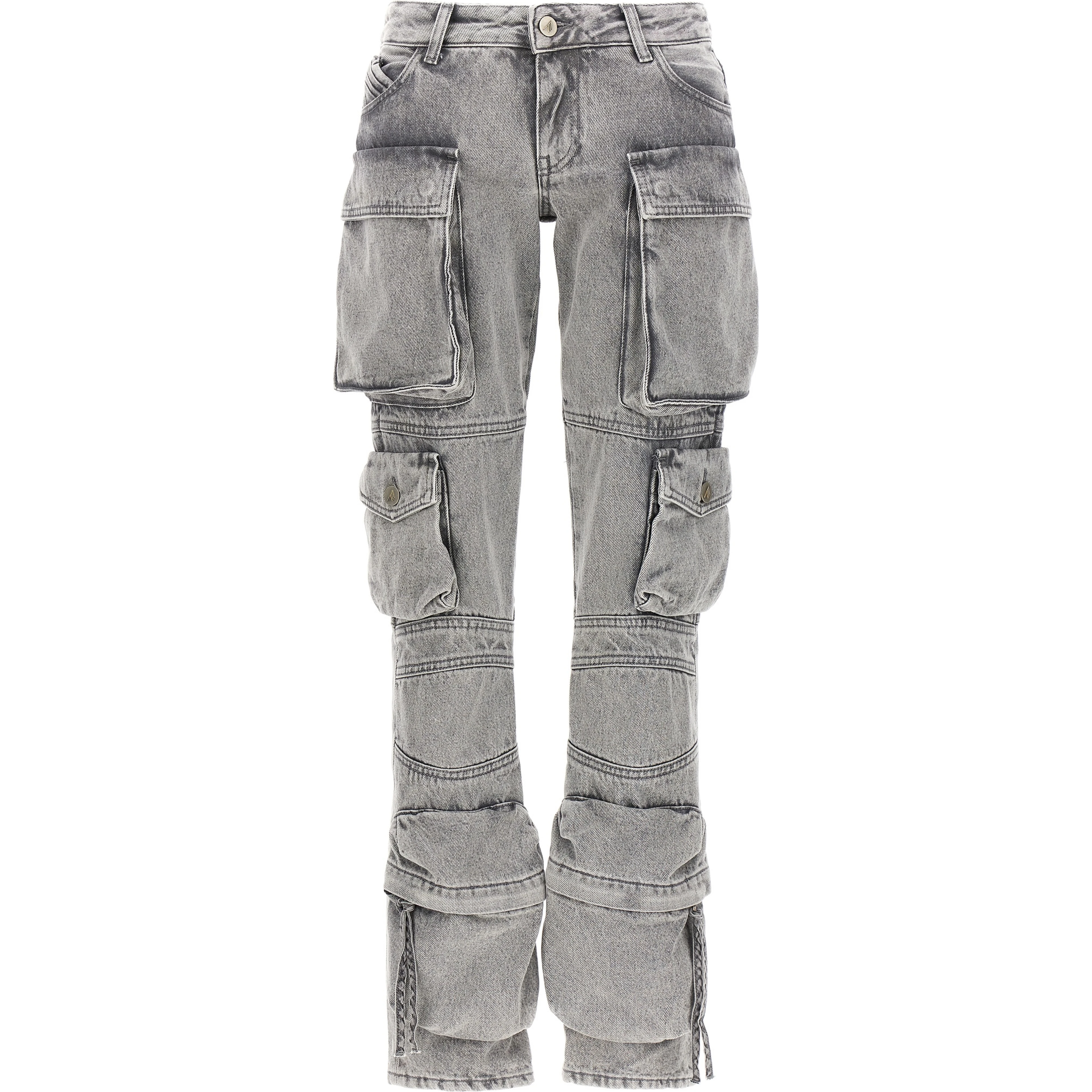 Gray Cotton Cargo Pants