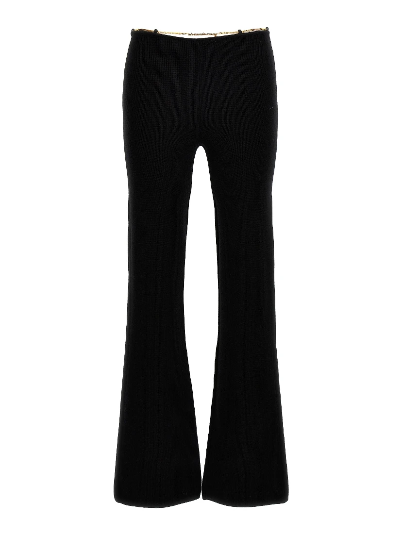 Black Wool Casual Pants