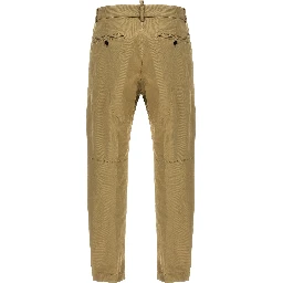 Beige Cotton Chino Pants