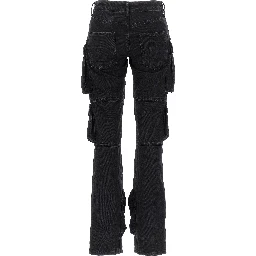 Black Cotton Cargo Pants
