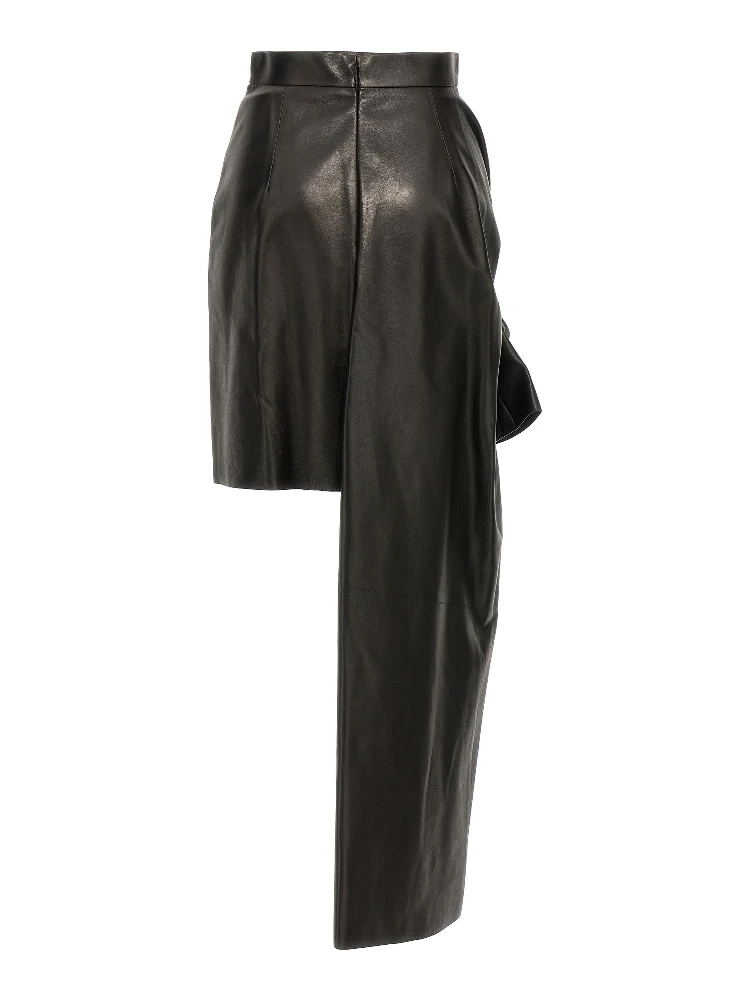 Black Lamb Leather Long Skirt alternative