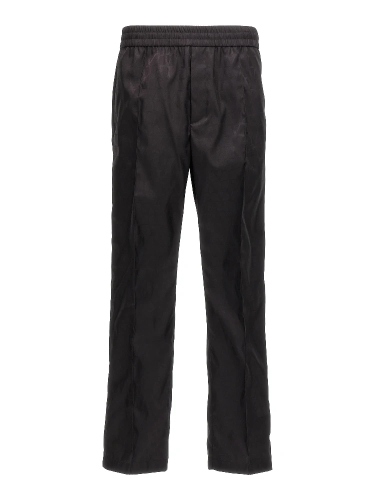 Black Polyamide Casual Pants