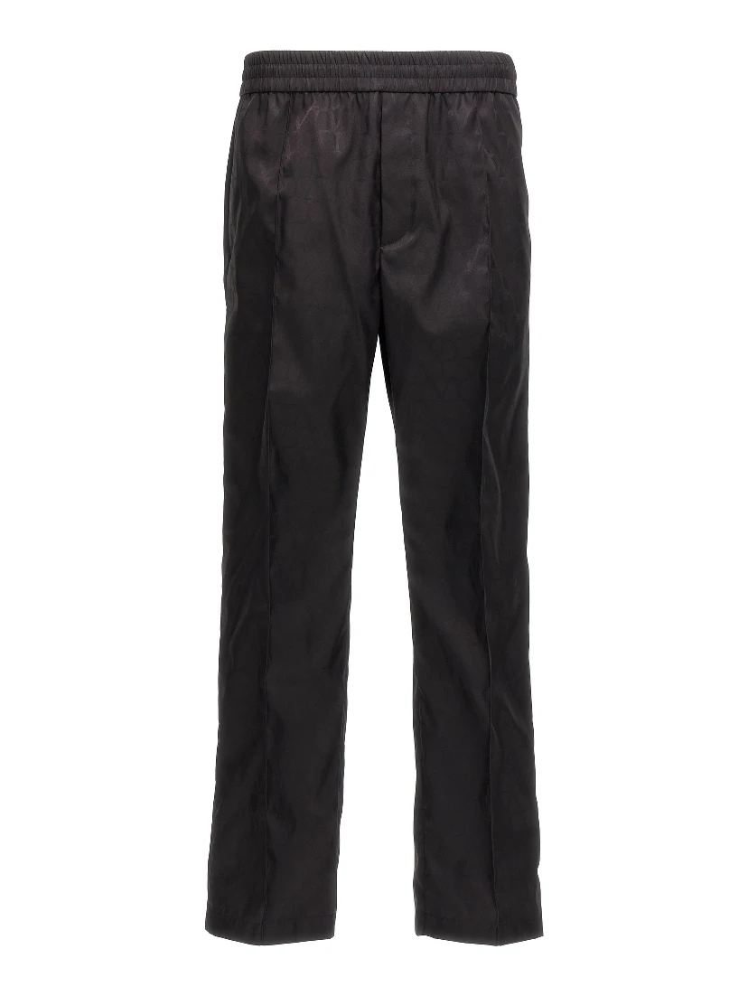 Black Polyamide Casual Pants
